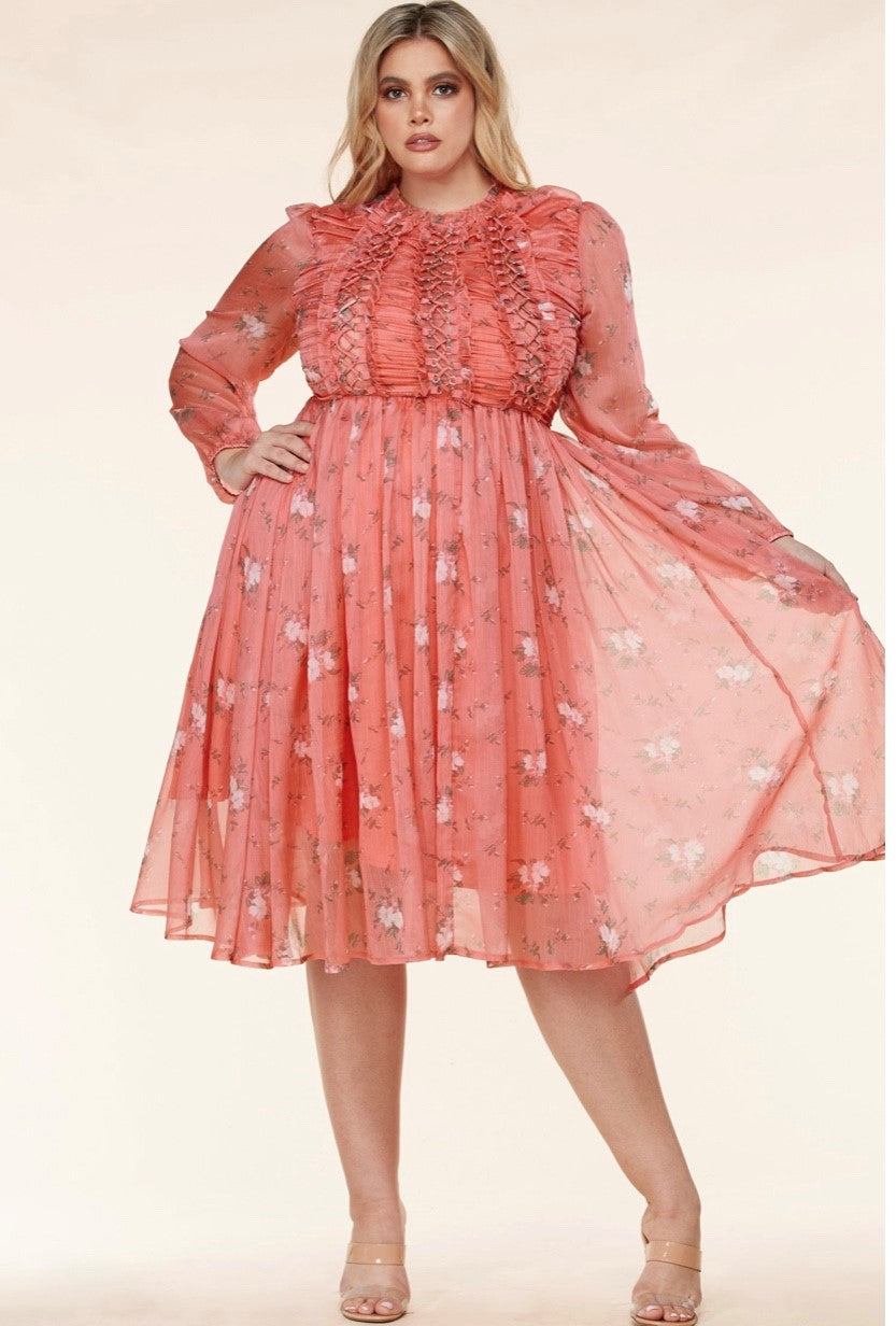 Sunday's Best | Grommet Detail Midi Dress