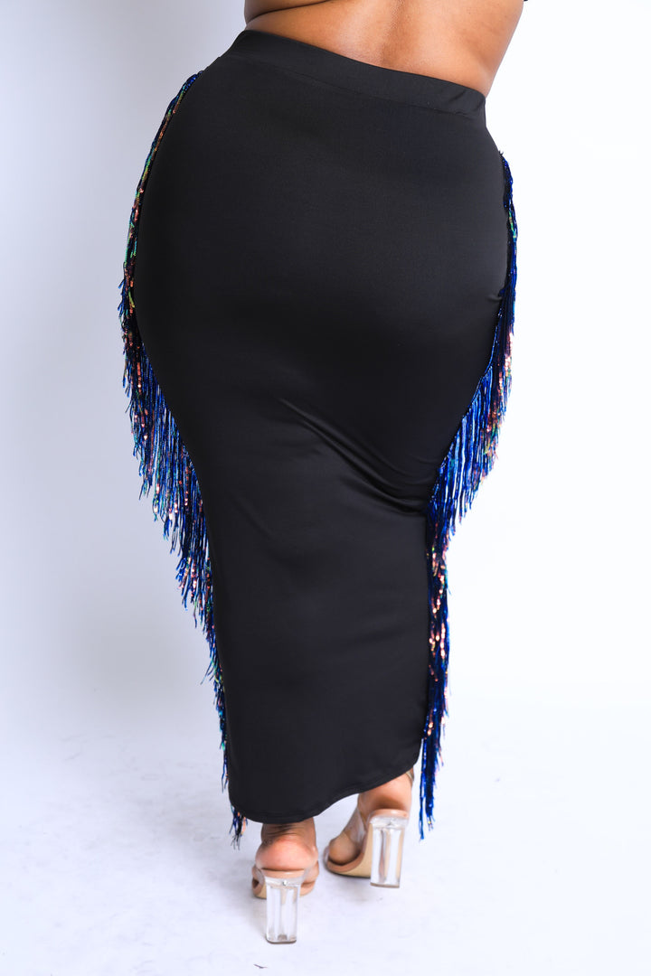 Pose | Fringe Bodycon Maxi Skirt